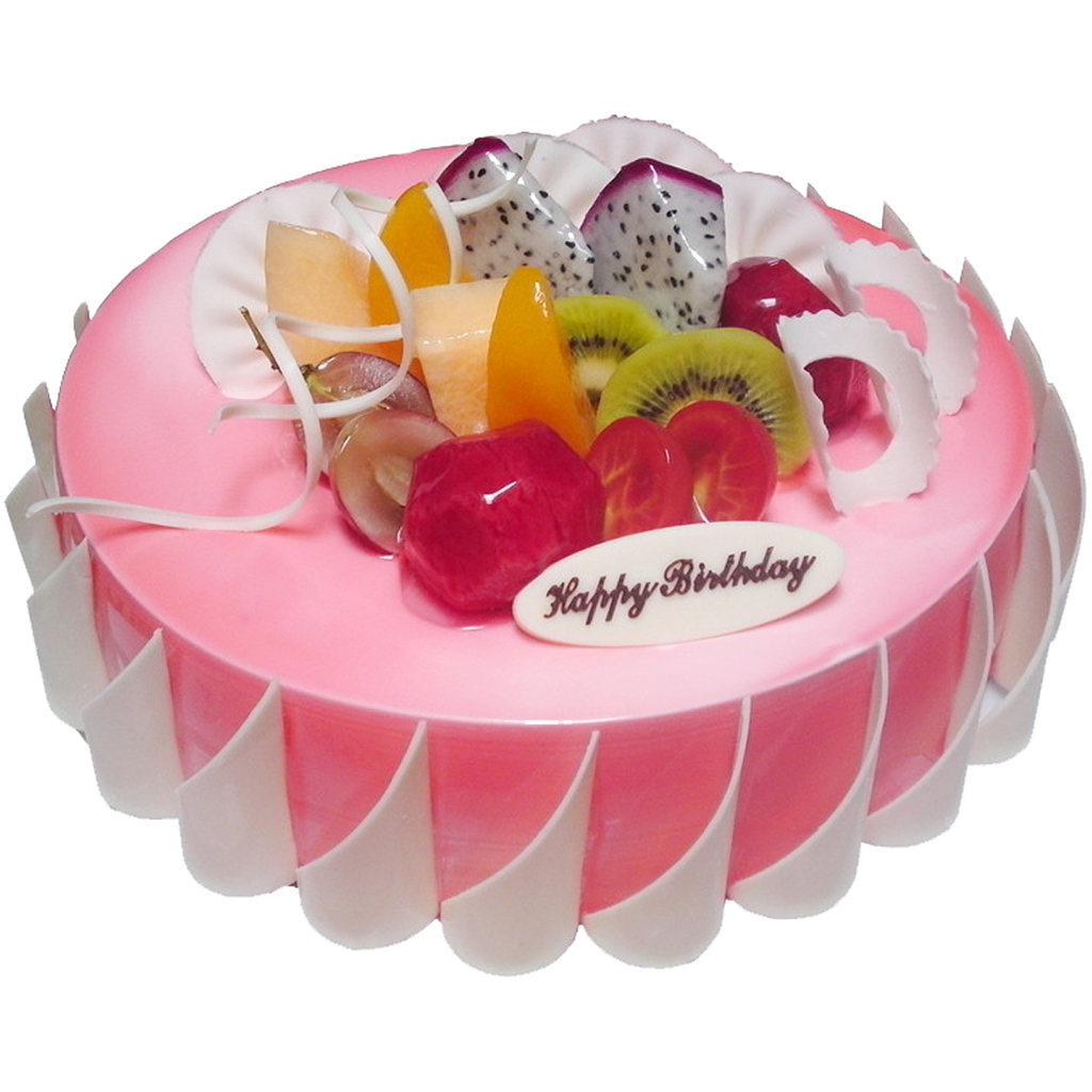 插着粉红色蜡烛的生日蛋糕图片-商业图片-正版原创图片下载购买-VEER图片库
